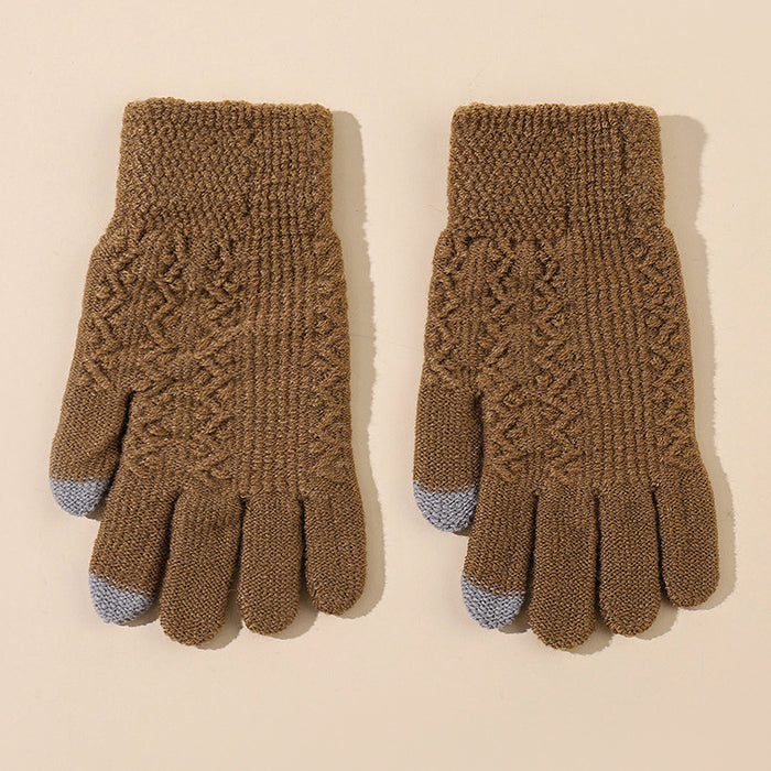 Wholesale Gloves Acrylic Thick Knit Split Finger Warm JDC-GS-HaiL008