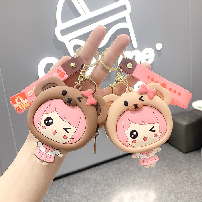 Jewelry WholesaleWholesale bear girl coin purse cute key chain JDC-KC-JCai014 Keychains 聚彩 %variant_option1% %variant_option2% %variant_option3%  Factory Price JoyasDeChina Joyas De China