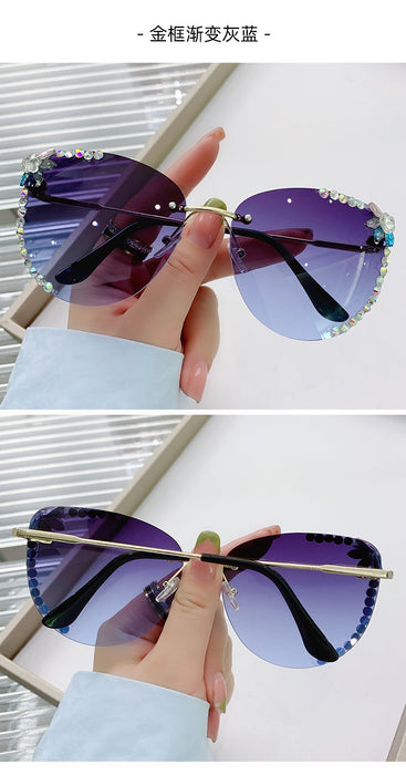 Wholesale rimless UV protection diamond rimless sunglasses JDC-SG-ZhanH004