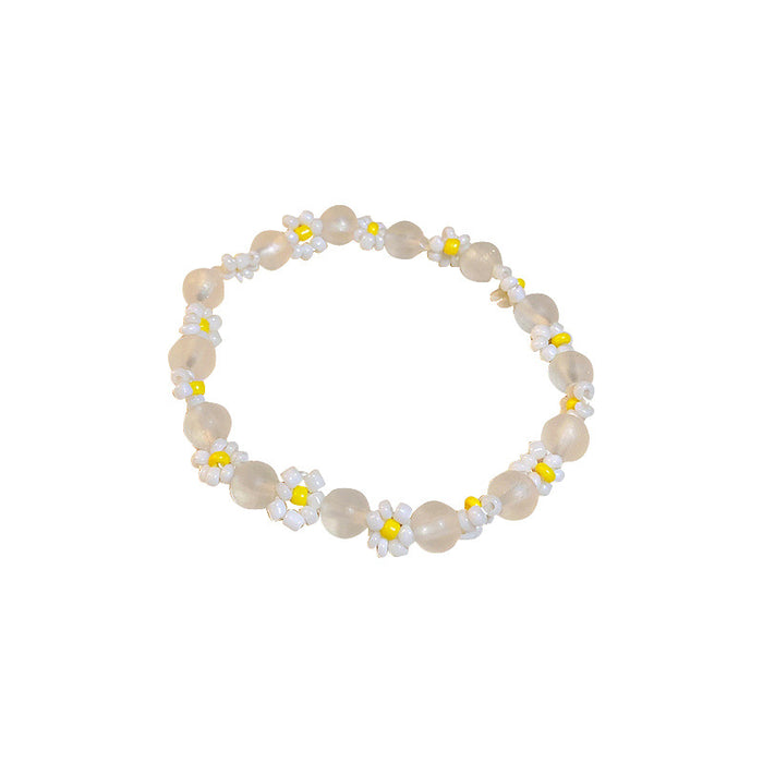 Jewelry WholesaleWholesale Acrylic Glazed White Flower Bracelet JDC-BT-BY028 Bracelet 宝钰 %variant_option1% %variant_option2% %variant_option3%  Factory Price JoyasDeChina Joyas De China