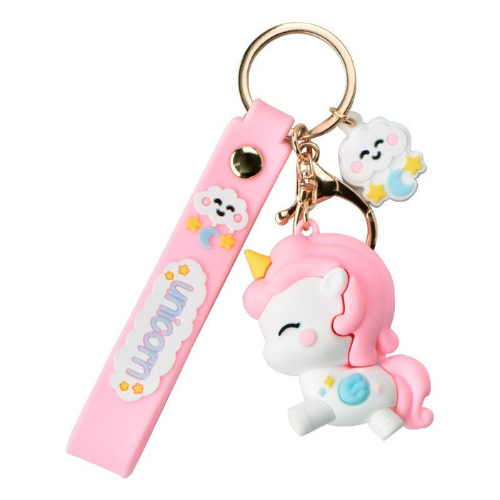 Wholesale Keychain Silicone Cute Unicorn Doll Pendant MOQ≥2 JDC-KC-YChaang009