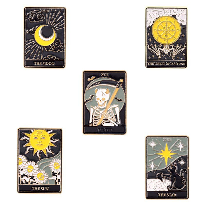 Jewelry WholesaleWholesale Alloy Creative Punk Tarot Series Paint Badge JDC-BC-ZhuoB005 Brooches 卓博 %variant_option1% %variant_option2% %variant_option3%  Factory Price JoyasDeChina Joyas De China