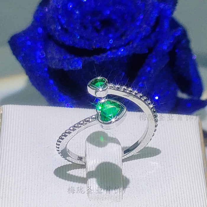 Wholesale 12 Months Different Colors Precious Stones Copper Couple Rings MOQ≥2 JDC-RS-ShengY001