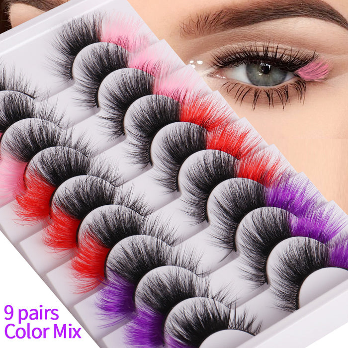 Wholesale High Imitation Color Fried Thick Curly Mink Hair False Eyelashes JDC-EY-JST006