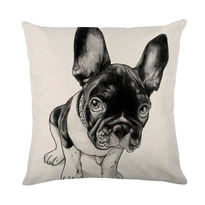 Wholesale Cute French Bull Animal Series Linen Pillowcase JDC-PW-Beilan002