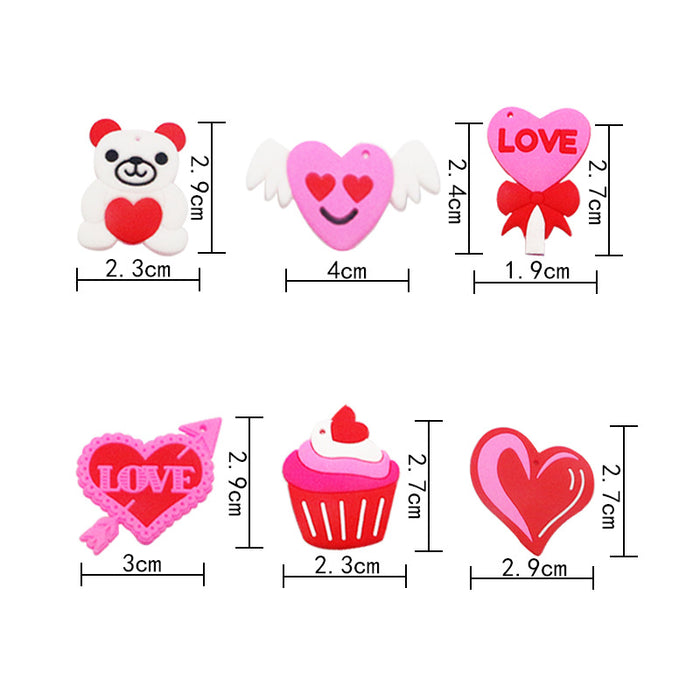 Wholesale Hair Clips Metal PVC Cute Cartoon Heart Valentine's Day 20pcs (M) JDC-HC-KShou004