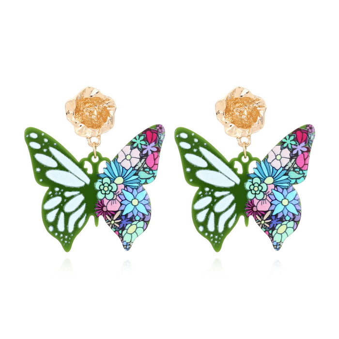 Wholesale Colorful Acrylic Butterfly Earrings JDC-ES-ManY042