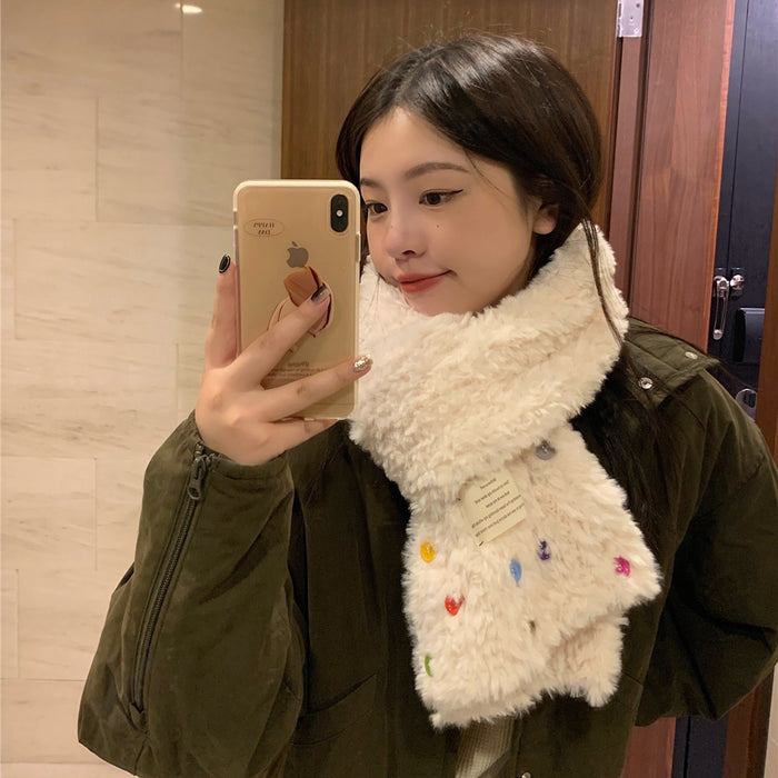 Wholesale Scarf Plush Winter Thickening Warm Button JDC-SF-hengc011