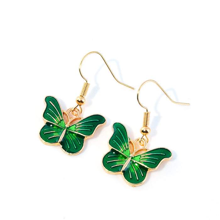 Wholesale Color Butterfly Alloy Earrings MOQ≥2 JDC-ES-Kaiwei001