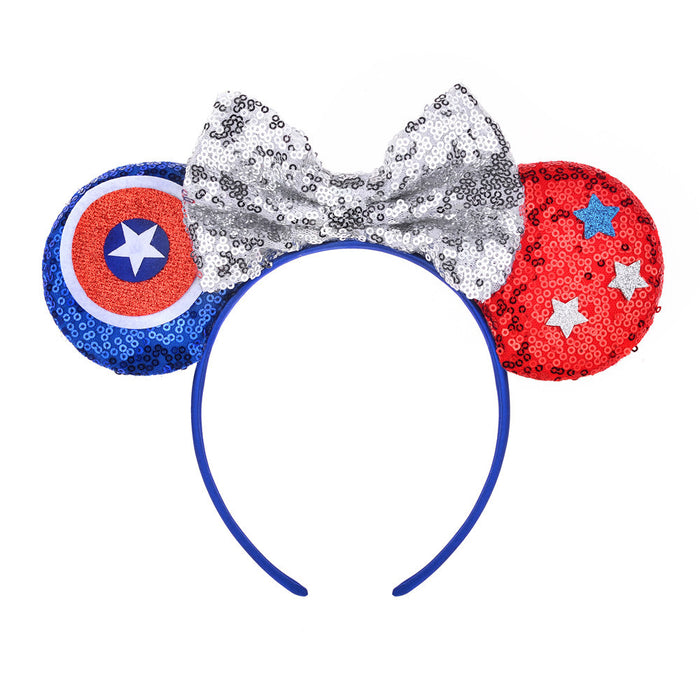 Wholesale Independence Daily Necessities Cartoon Bow Headband Flag（M) JDC-HD-LanJ002