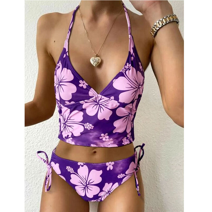 Wholesale Swimsuit Sexy Printed High Waist TANKINI Split Swimwear MOQ≥2 JDC-SW-Yongle001