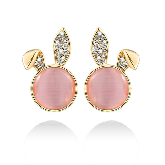 Wholesale Earrings Alloy Cute Rabbit Diamond JDC-ES-YiCe002