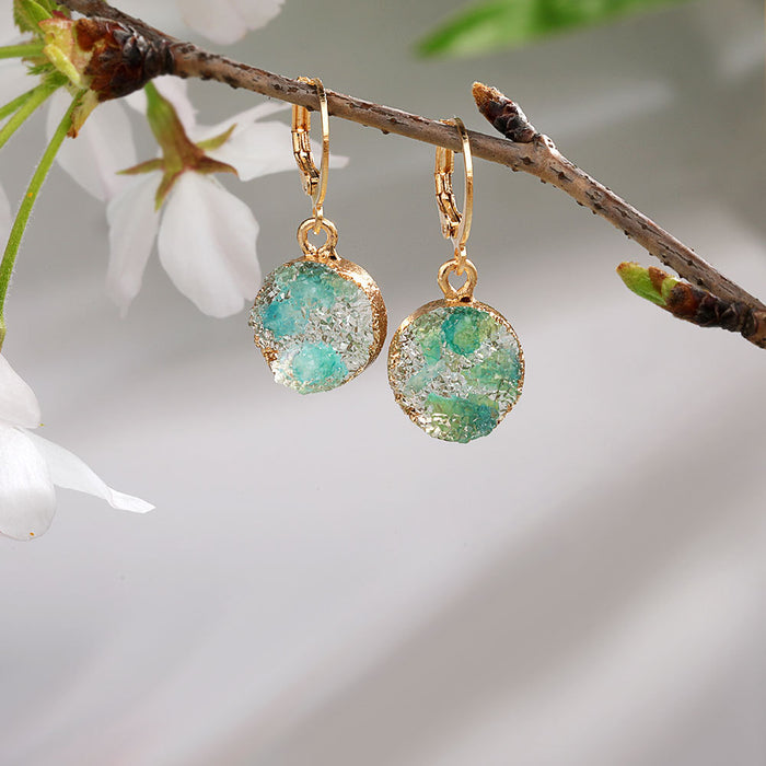 Wholesale Imitation Mineral Resin Alloy Gradient Earrings MOQ≥2 JDC-ES-Zhongn015