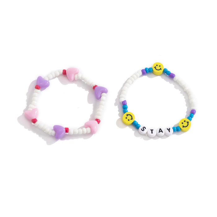 Wholesale Color Beaded Bracelet Set Contrast Color Beads JDC-BT-XueR018