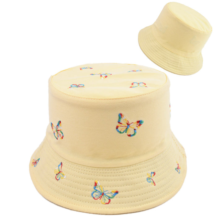 Wholesale butterfly embroidery fisherman hat sun protection sun hat MOQ≥2 JDC-FH-WenR015