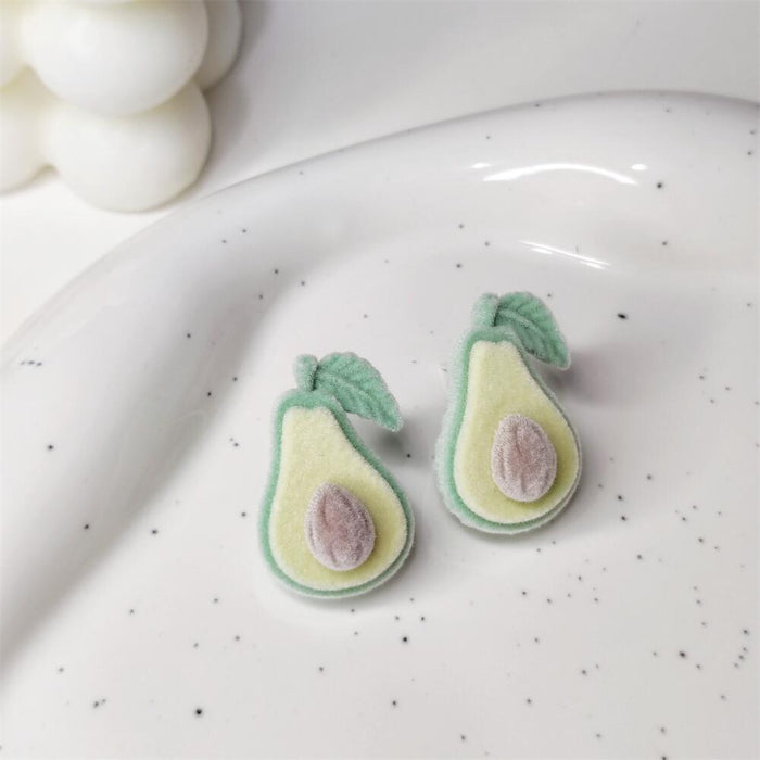 Jewelry WholesaleWholesale cartoon carrot avocado flocked pineapple peach orange earrings S925 silver needle JDC-ES-FX008 Earrings 繁瑆 %variant_option1% %variant_option2% %variant_option3%  Factory Price JoyasDeChina Joyas De China