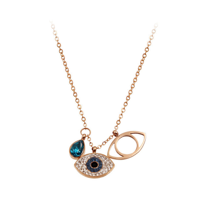 Jewelry WholesaleWholesale devil's eye simple temperament short titanium steel necklace (F)  JDC-NE-YIB004 Necklaces 伊贝 %variant_option1% %variant_option2% %variant_option3%  Factory Price JoyasDeChina Joyas De China