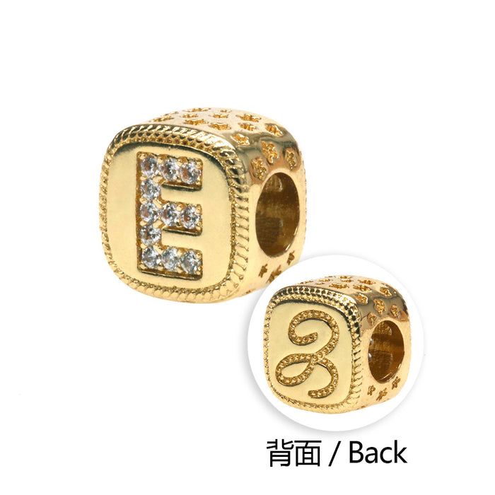 Wholesale 26 Letters Perforated Copper Plated Square Beaded Snake Bone Bracelet JDC-BT-TianY004