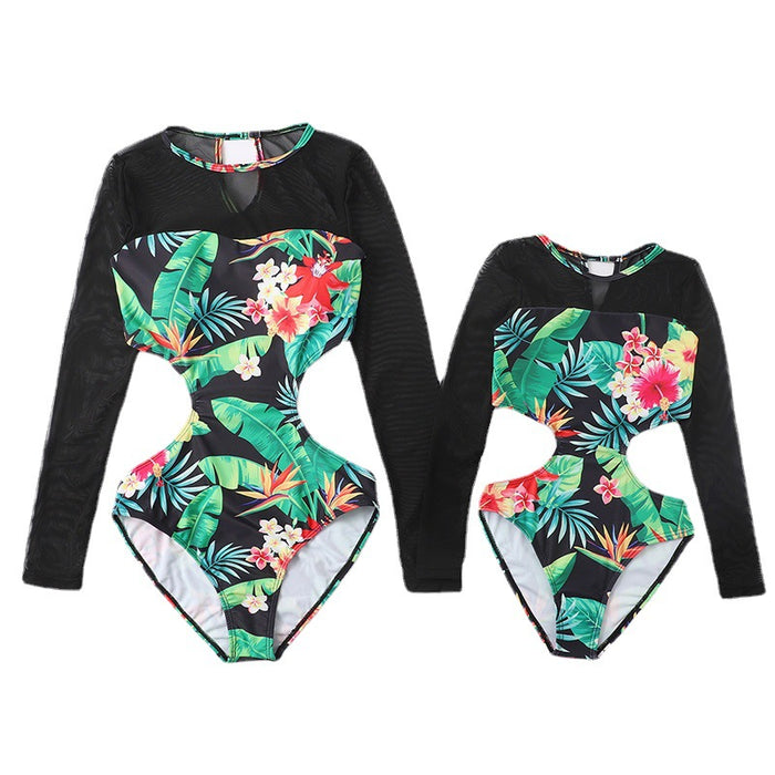 Jewelry WholesaleWholesale Parent-Child Long Sleeve Printed One Piece Bikini Swimwear JDC-SW-YWXN005 Swimwear 伊琬轩娜 %variant_option1% %variant_option2% %variant_option3%  Factory Price JoyasDeChina Joyas De China