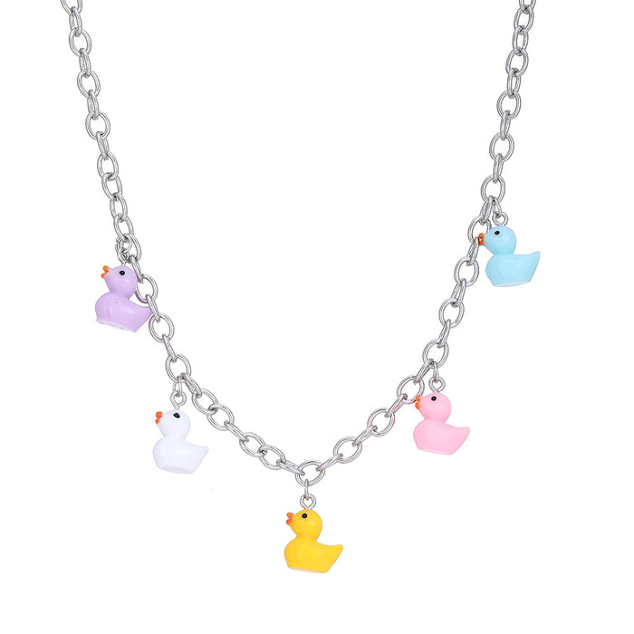 Wholesale Necklace Resin Cute Cartoon Fruit Flower MOQ≥2 JDC-NE-YiD046