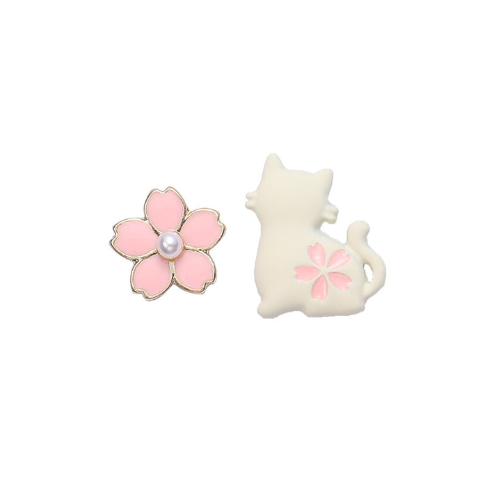 Wholesale Earring Alloy Cute Cat Flower JDC-ES-Baolai001