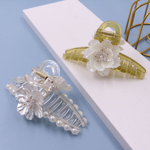 Jewelry WholesaleWholesale Pearl Camellia Resin Hair Clip JDC-HC-Guib005 Hair Clips 三态 %variant_option1% %variant_option2% %variant_option3%  Factory Price JoyasDeChina Joyas De China