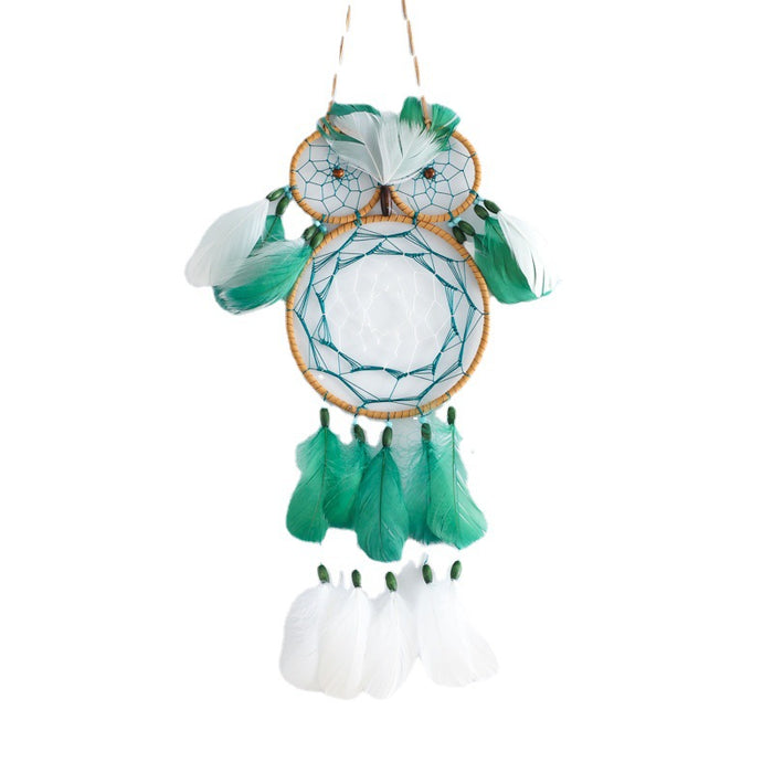 Wholesale Owl Iron Ring Feather Dreamcatcher MOQ≥2 JDC-DC-ZH008