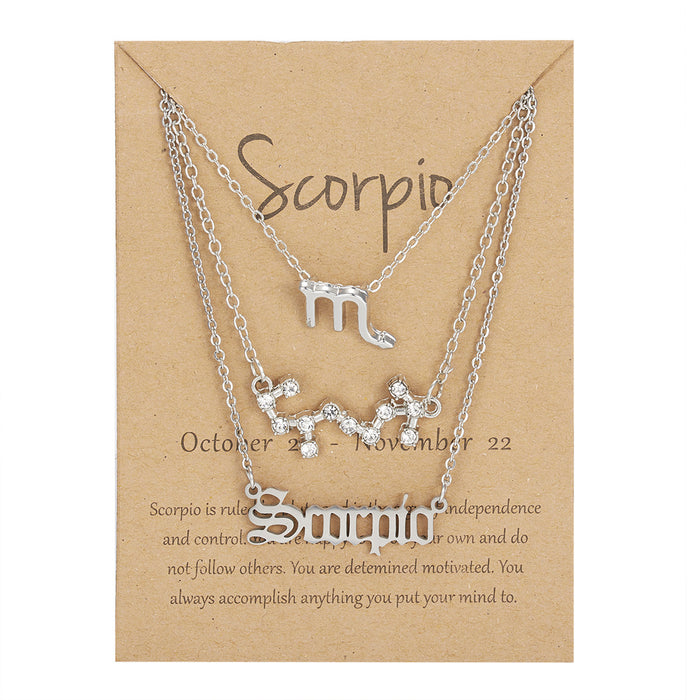 Jewelry WholesaleWholesale zodiac sign paper card necklace three-pack JDC-NE-YinH021 Necklaces 颖皓 %variant_option1% %variant_option2% %variant_option3%  Factory Price JoyasDeChina Joyas De China