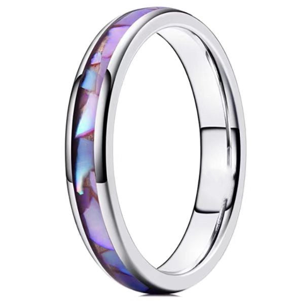 Wholesale Opal Titanium Steel 4MM Rings MOQ≥2 JDC-RS-ZJJ003