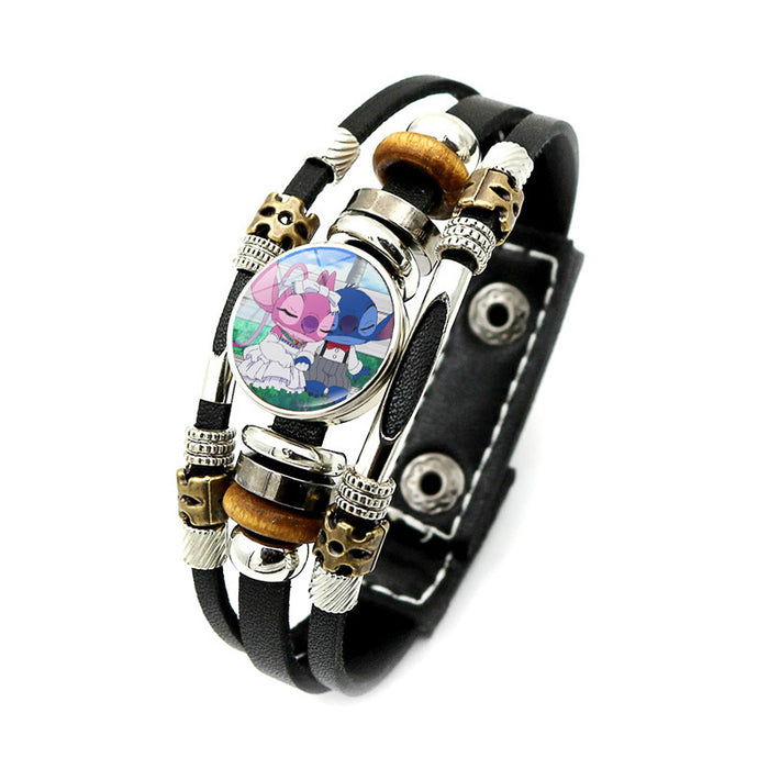 Jewelry WholesaleWholesale Cartoon Alloy Glass Leather Cord Bracelet (M) JDC-BT-XuS007 Bracelet 溆水 %variant_option1% %variant_option2% %variant_option3%  Factory Price JoyasDeChina Joyas De China