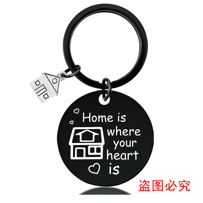 Jewelry WholesaleWholesale houses housewarming new home house lettered metal keychains JDC-KC-GangGu030 Keychains 钢古 %variant_option1% %variant_option2% %variant_option3%  Factory Price JoyasDeChina Joyas De China