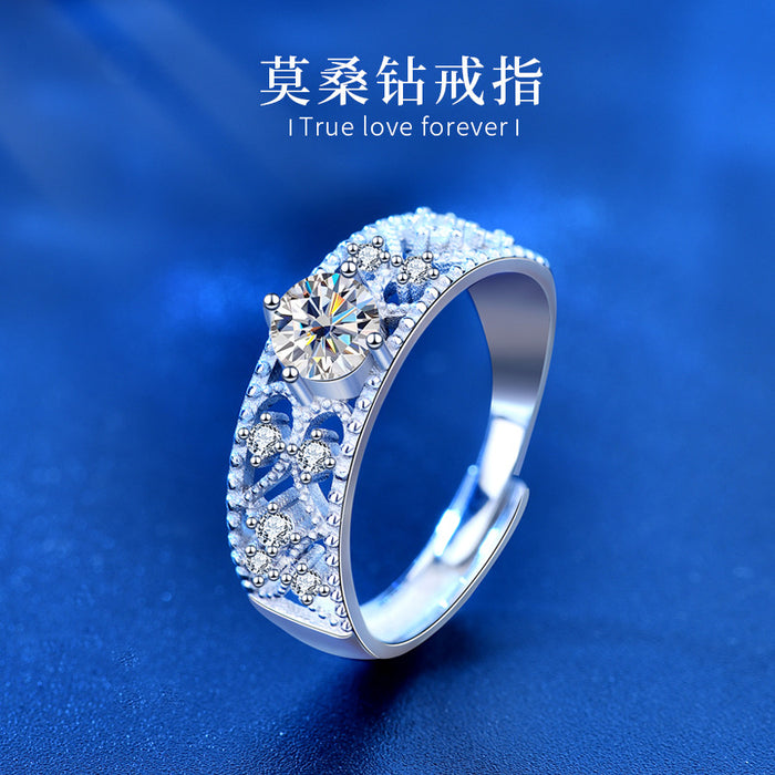 Wholesale Mozang Silver opening ring adjustable JDC-RS-XLE001