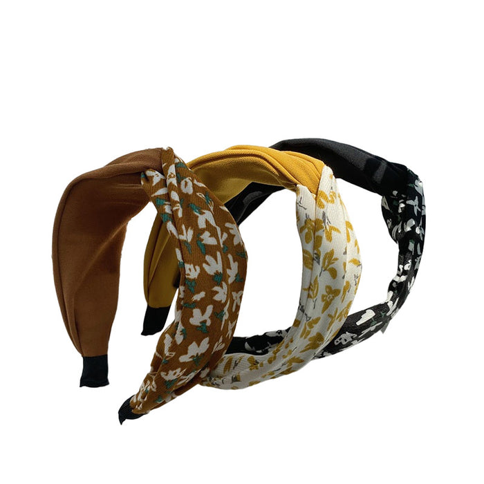 Wholesale Headbands Cloth Leaves Color Matching Cross Floral JDC-HD-Suim005