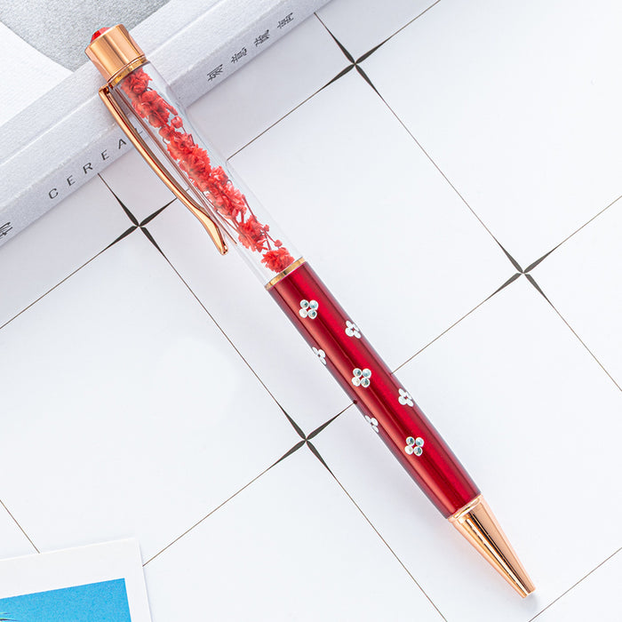 Wholesale Dried Flower DIY Metal Ballpoint Pen MOQ≥2 JDC-BP-Huah058