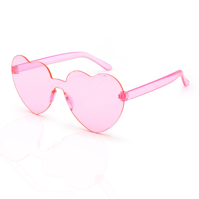 Jewelry WholesaleWholesale Plastic Rimless Heart Shaped One Piece Sunglasses Kids Glasses JDC-SG-XingY002 Sunglasses 兴业 %variant_option1% %variant_option2% %variant_option3%  Factory Price JoyasDeChina Joyas De China