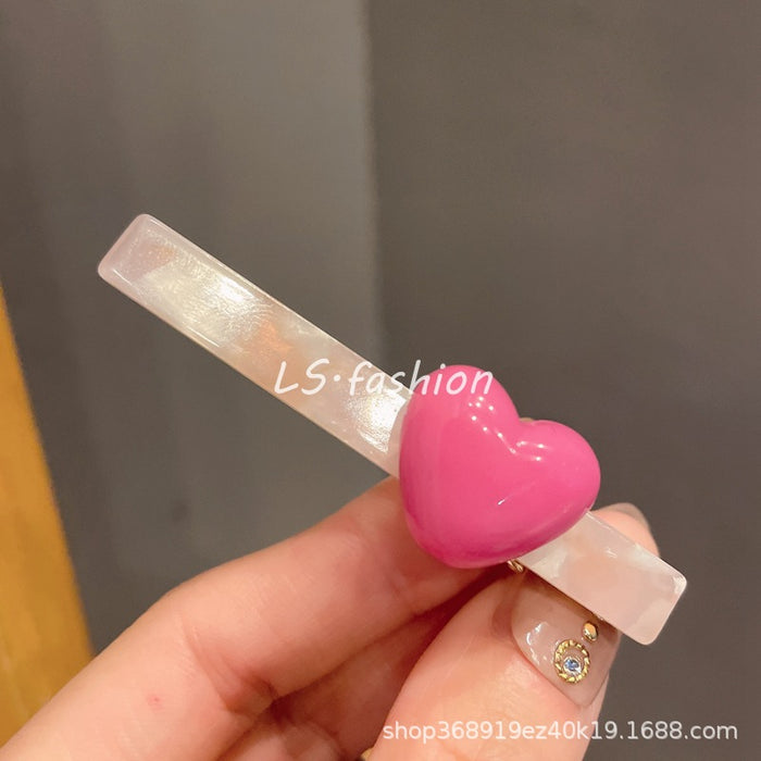 Wholesale Sweet Candy Color Heart Hairpin Side Clip JDC-HC-LiS008