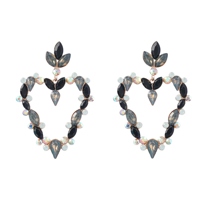 Wholesale Alloy Diamond Rhinestone Heart Earrings JDC-ES-JL994