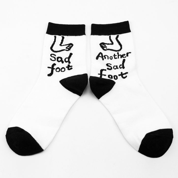 Wholesale Socks Cotton Simple Alphabet Medium Tube Socks MOQ≥3 JDC-SK-XQ017