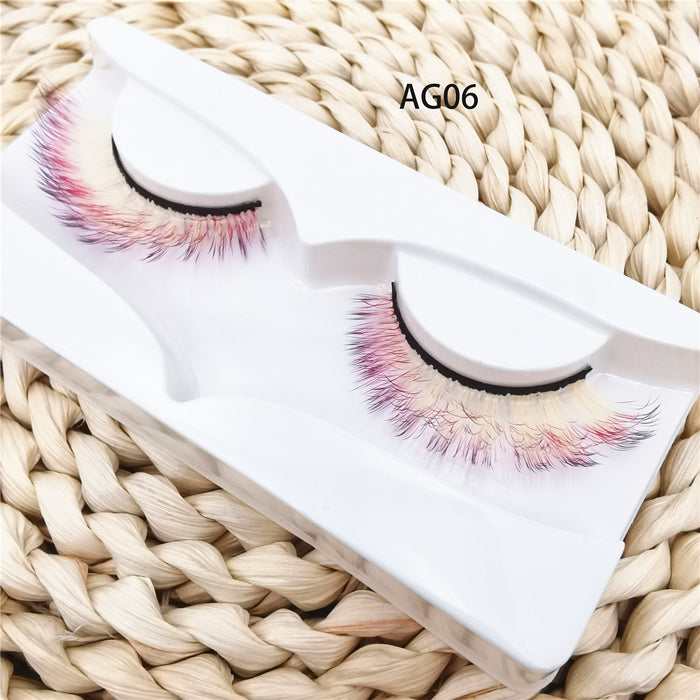 Wholesale Gradient Color Imitation Mink False Eyelashes Single Pair Pack MOQ≥3 JDC-EY-ZXin004