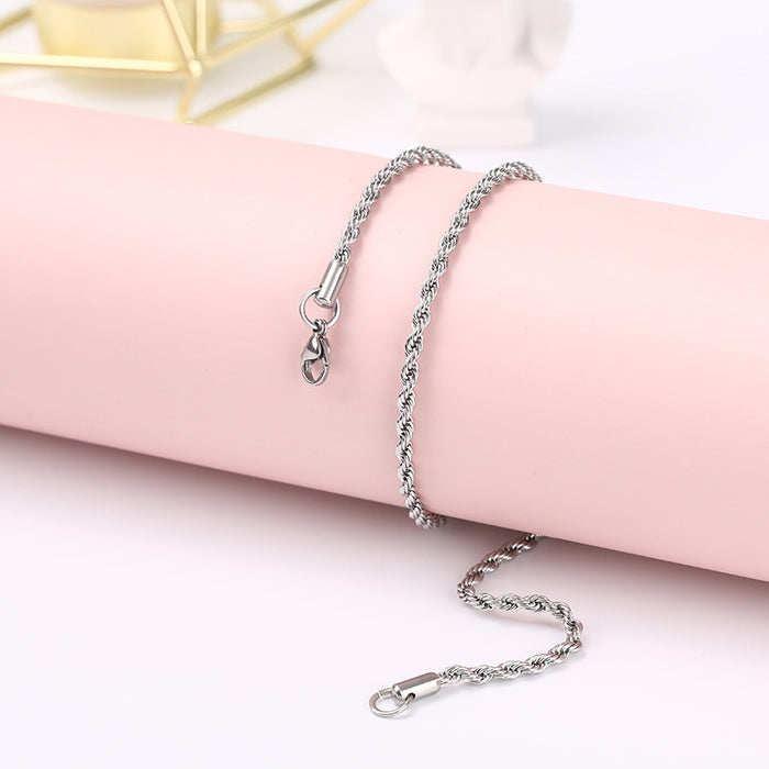 Wholesale stainless steel twist chain men's chain jewelry clavicle chain twist JDC-NE-pengshi003