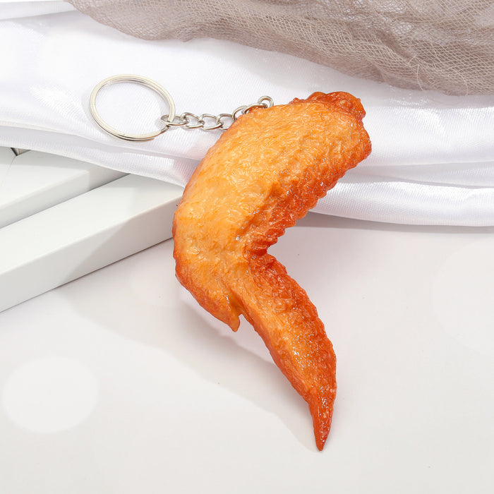 Jewelry WholesaleWholesale Fashion Simulation Crispy Orleans Chicken Wings Drumstick Keychain MOQ≥3 JDC-KC-Juej004 Keychains 觉际 %variant_option1% %variant_option2% %variant_option3%  Factory Price JoyasDeChina Joyas De China