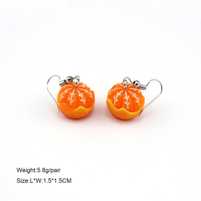 Wholesale earrings plastic simulation peeled oranges MOQ≥2 JDC-ES-niqing008