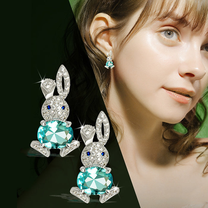 Wholesale Earrings Alloy Cute Rabbit Diamond JDC-ES-YiCe002