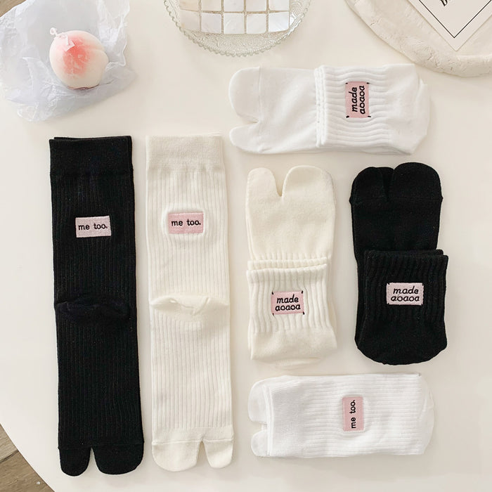 Wholesale Sock 100% Cotton Breathable Sweat Absorbing Black and White Medium Tube MOQ≥3 JDC-SK-AiM001