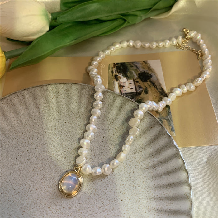 Wholesale Necklace Pearl Moonstone Clavicle Chain JDC-NE-ZhuJ016