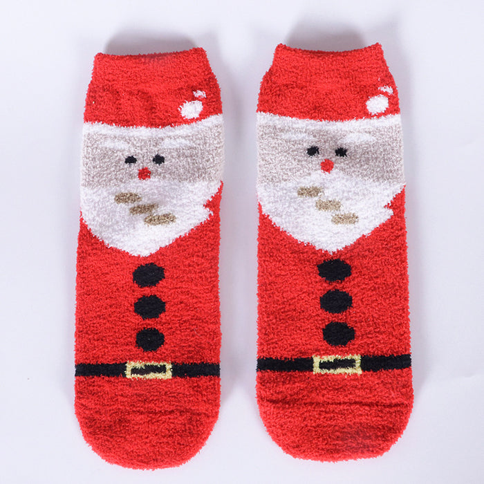 Wholesale Socks Polyester Christmas Cute Cartoon Snow MOQ≥3 JDC-SK-HBen001