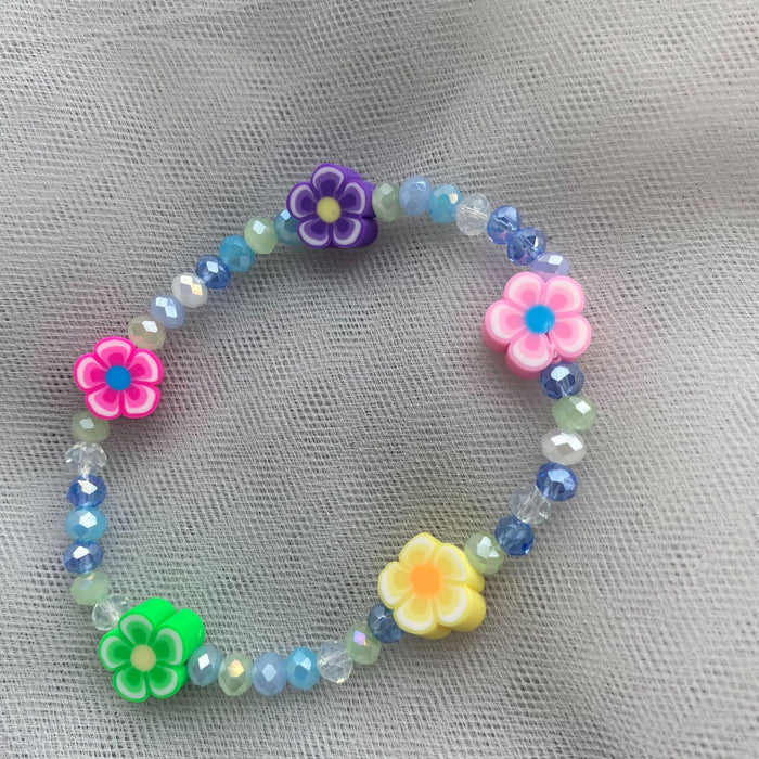 Jewelry WholesaleWholesale Color Crystal Soft Pottery Sunflower Smiley Stretch Bracelet JDC-BT-LiX009 Bracelet 利兴 %variant_option1% %variant_option2% %variant_option3%  Factory Price JoyasDeChina Joyas De China