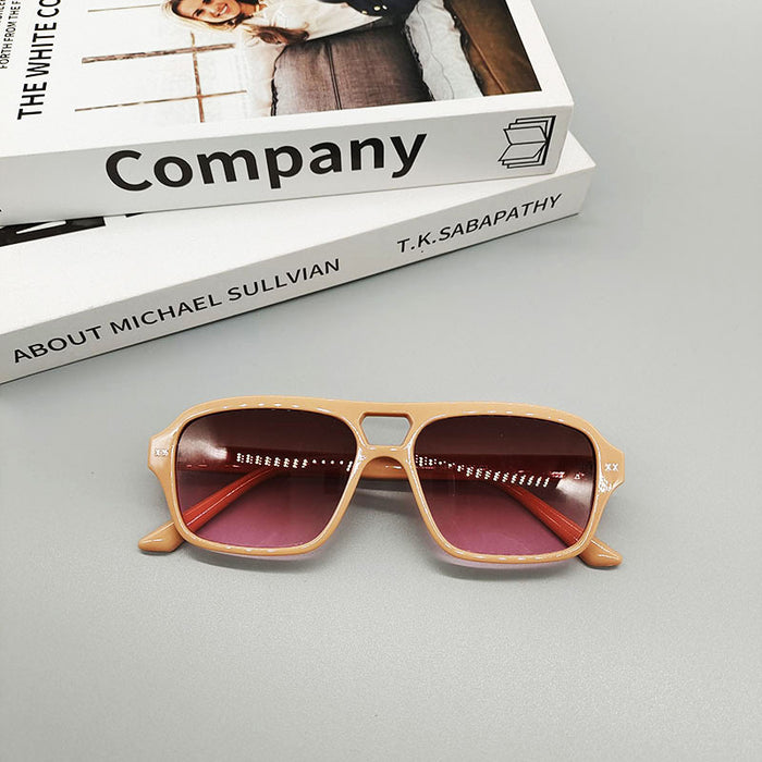 Wholesale Vintage Double Bridge Polygon Sunglasses MOQ≥2 JDC-SG-BoH004