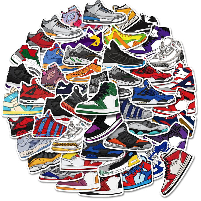 Wholesale Sticker PVC Waterproof Cartoon Sneakers Graffiti 50 Sheets (F) JDC-ST-XinP002