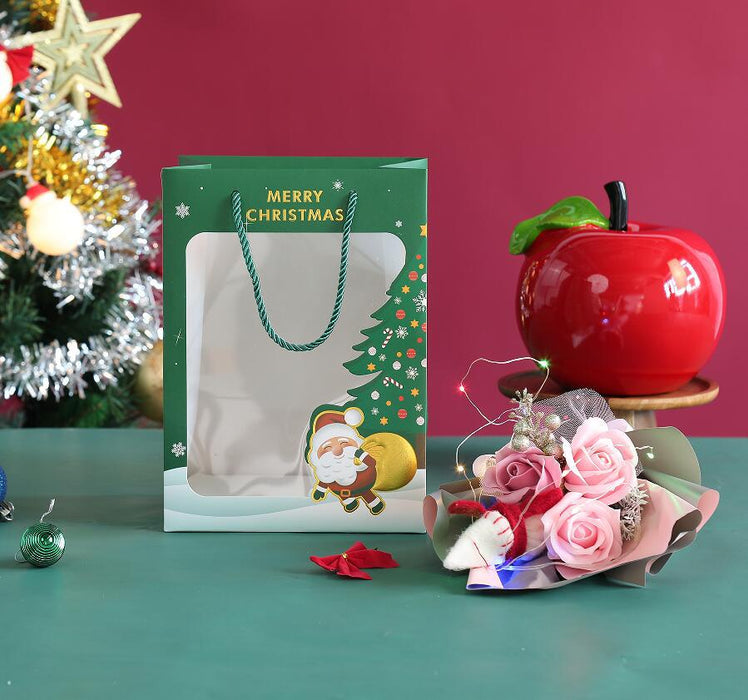 Wholesale Gift Bag Kraft Paper Christmas Small House Window Portable Gift Bag MOQ≥12 JDC-GB-Ganrui021